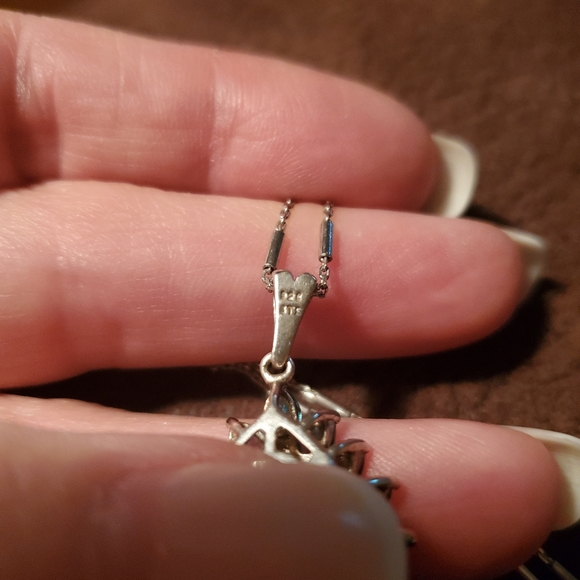 Genuine Chrome Diopside & Rhodolite Cluster Pendant in Sterling Silver - Picture 6 of 10